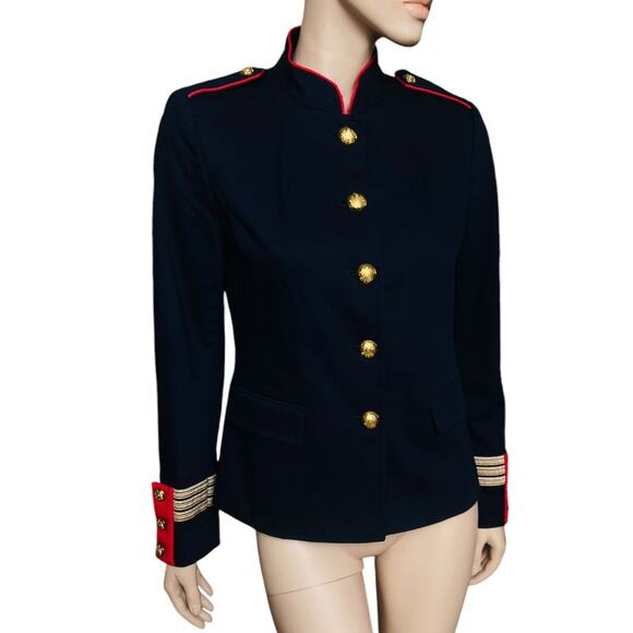Lauren Ralph Lauren Officer's Jacket Size 6 Slim fit Stand Collar Gold Buttons - Picture 4 of 16